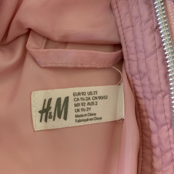 H&M Toddler Girls Pink Puffer Coat Jacket 2T - Picture 4 of 4